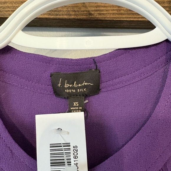 Aritzia Babaton Silk George Purple Sheer Button-Up dress size XS - Picture 6 of 8